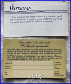 Waterman Gentleman Sterling Silver Roller Pen Orig Box Paperwork 2 Cartridges