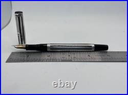 Waterman L'Etalon Night & Day Fountain Pen Sterling Silver & Black Lacquer 18K