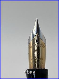 Waterman L'Etalon Night & Day Fountain Pen Sterling Silver & Black Lacquer 18K