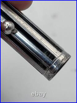 Waterman L'Etalon Night & Day Fountain Pen Sterling Silver & Black Lacquer 18K