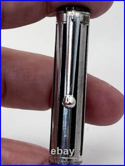 Waterman L'Etalon Night & Day Fountain Pen Sterling Silver & Black Lacquer 18K