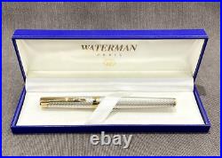 Waterman L`Etalon Rollerball Pen Sterling Silver & Gold Trim Guilloche Pattern