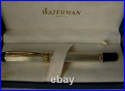 Waterman Man 100 Sterling Silver Godrons Fp- Solid Gold 18 Carats Nib Broad Size