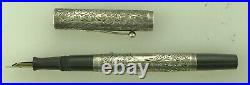 Waterman Superb Sterling Engraved 452 1/2 Fountain Pen Smooth Fine Nib Firm Flex