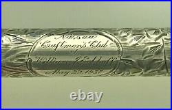 Waterman Superb Sterling Engraved 452 1/2 Fountain Pen Smooth Fine Nib Firm Flex