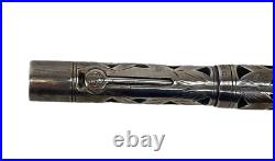 Watermans Ideal Fountain Pen 452 1/2V Sterling Silver Overlay & Chain Vintage