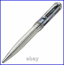 Xezo Handcrafted Maestro 925 Black Mother of Pearl and Silver Ballpoint Pen