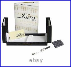 Xezo Handcrafted Maestro 925 Sterling Silver Black Mother of Pearl Fountain Pen