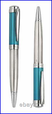 Xezo Incognito 925 Sterling Silver & Azure Blue Ballpoint Pen, Medium Point. LE