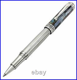 Xezo Maestro 925 SS Black Mother of Pearl and Sterling Silver Rollerball Pen. LE