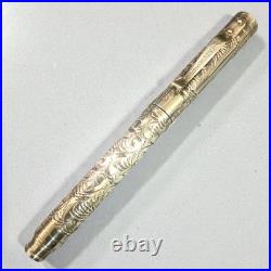 YARD O LED Viceroy Victorian Pocket 18K Fountain Pen M Nib Sterling Silver