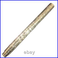 YARD O LED Viceroy Victorian Pocket 18K Fountain Pen M Nib Sterling Silver