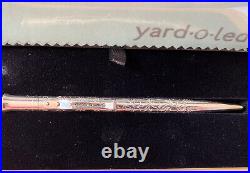 Yard O Led Pen Victorian Perfecta Ballpoint Sterling Silver Leather Case