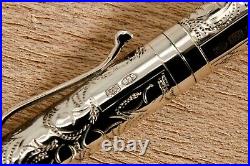 Yard O Led Viceroy Solid Sterling Silver Victorian Fountain Pen 18k Nib
