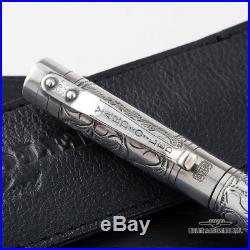 Yard-O-Led Victorian Sterling Silver Ballpoint Pen With Pen Sleeve
