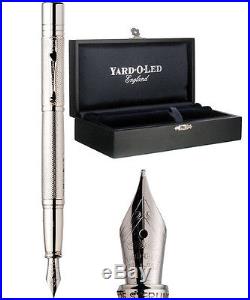 Yard o Led Viceroy Grand Fountain Pen Barley Sterling Silver (Med)Free Engraving